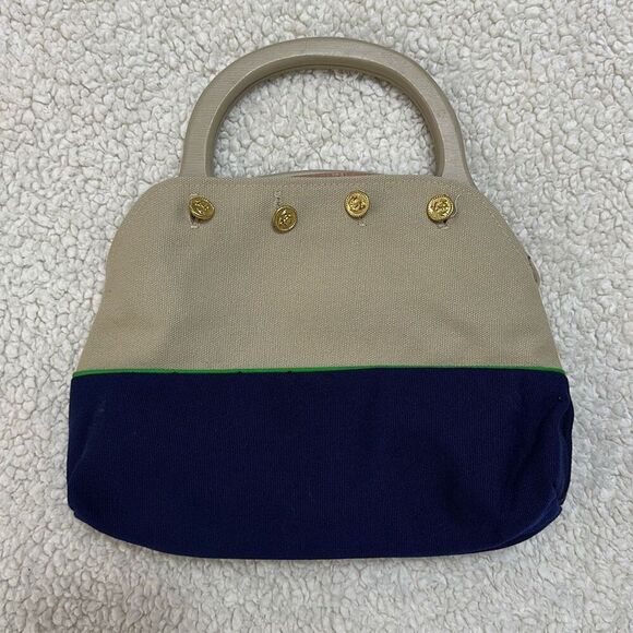 Vintage Embroidered Duck Button Wood Handle Bag - Picture 7 of 10